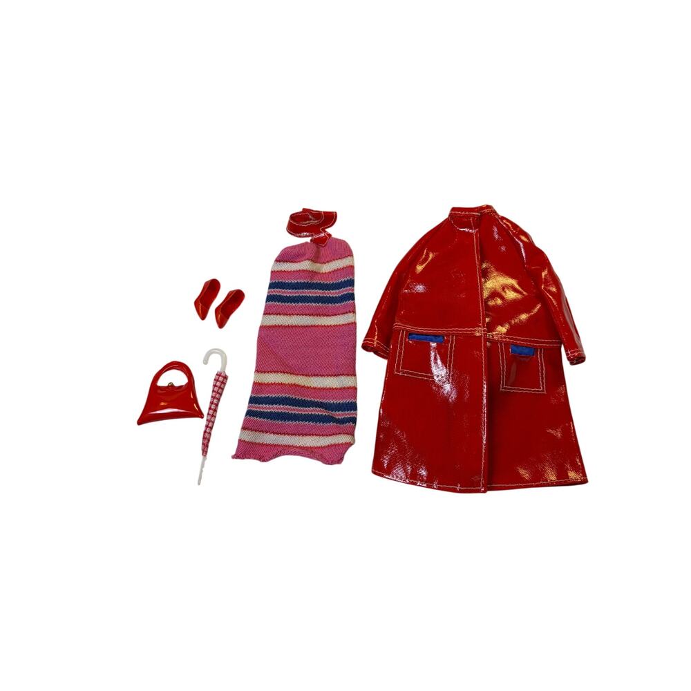 VTG Barbie 1967 "Fashion Shiner" outfit. #1691. Complete, raincoat. vintage